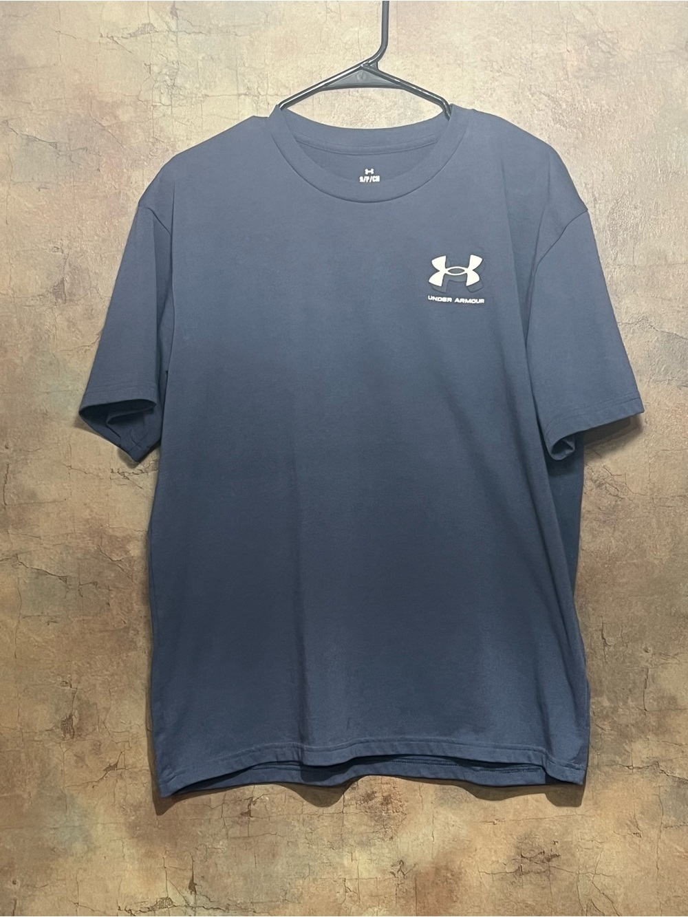 Under Armour Navy Short Sleeve Tee with White Logo